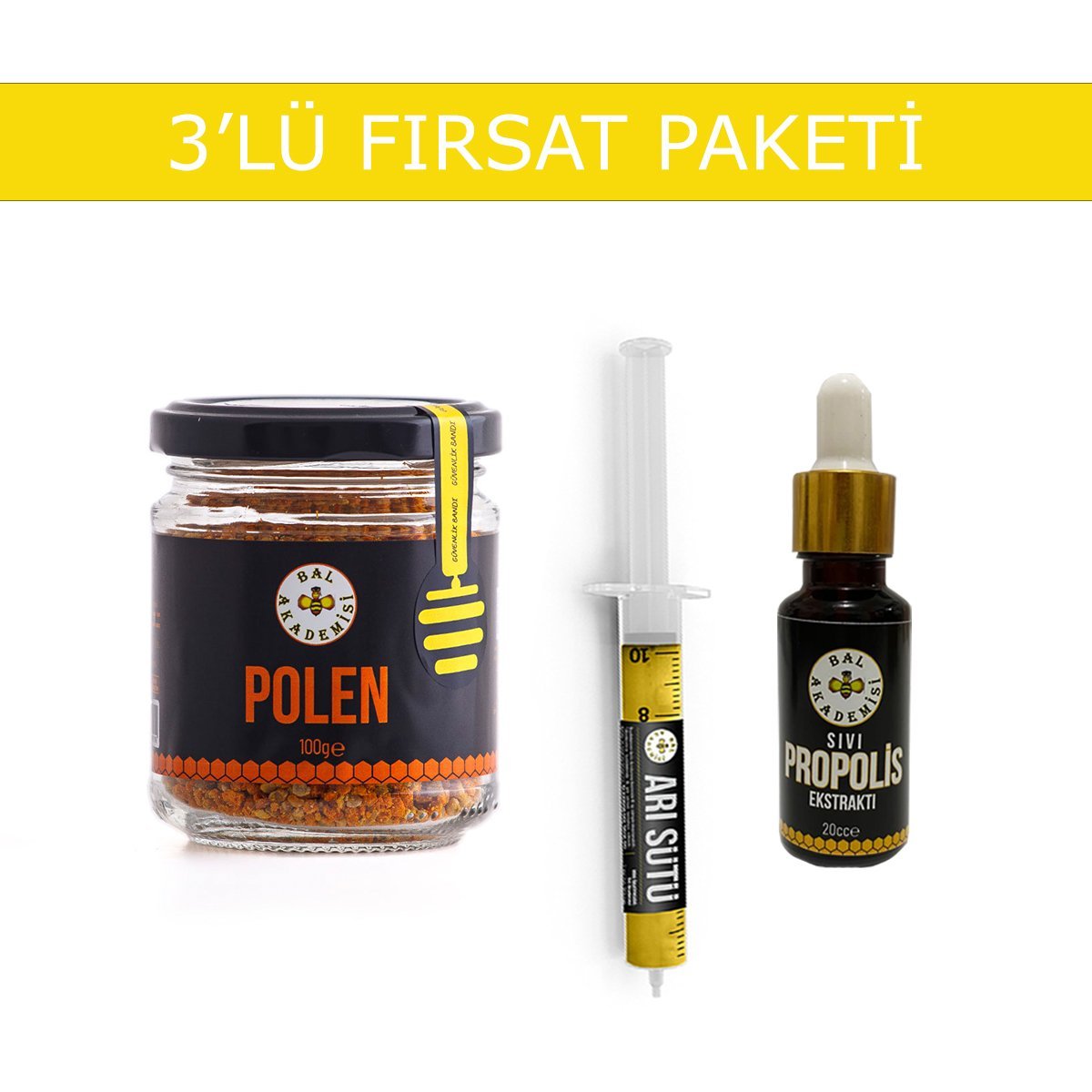 3'LÜ FIRSAT PAKETİ (ARI SÜTÜ - POLEN - PROPOLİS)