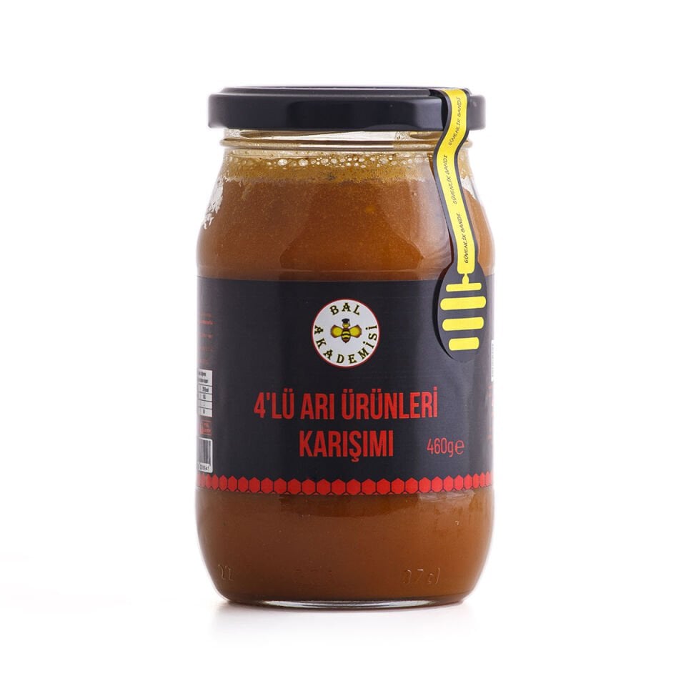 4'LÜ ARI ÜRÜNLERİ KARIŞIMI 460 GRAM (Bal, Polen, Propolis, Arı sütü) - (Doğal ve Katkısız)