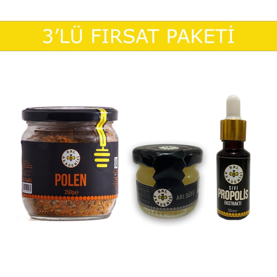 3'LÜ BÜYÜK FIRSAT PAKETİ (ARI SÜTÜ - POLEN - PROPOLİS)