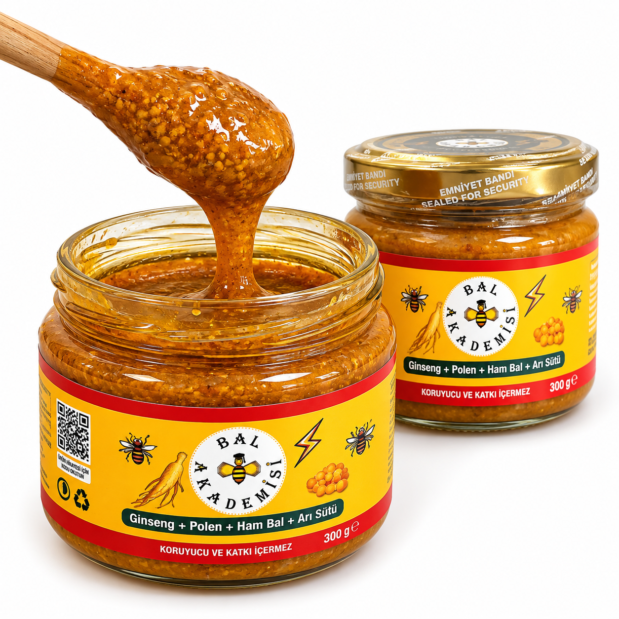 Bal Polen Ginseng ve Arı sütü İçeren Özel Doğal Karışım (For men )