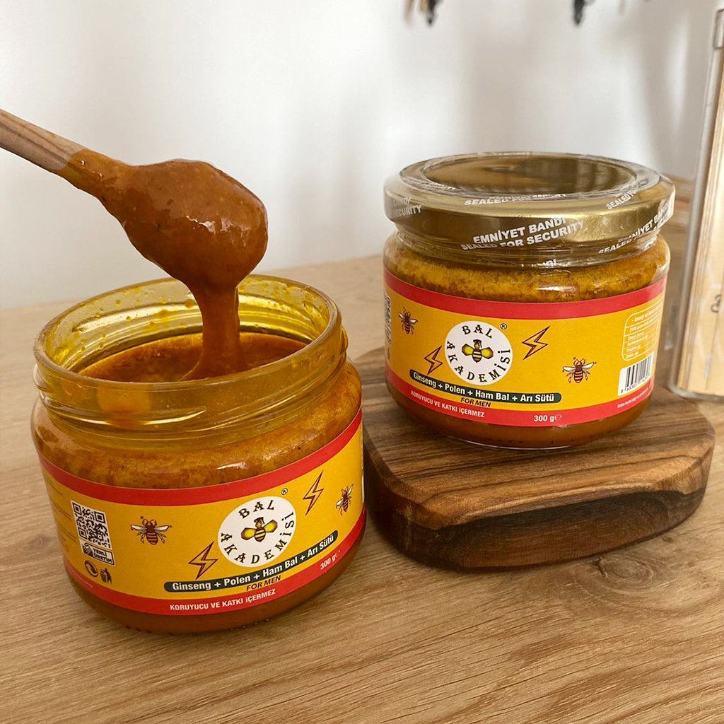 Bal Polen Ginseng ve Arı sütü İçeren Özel Doğal Karışım (For men )